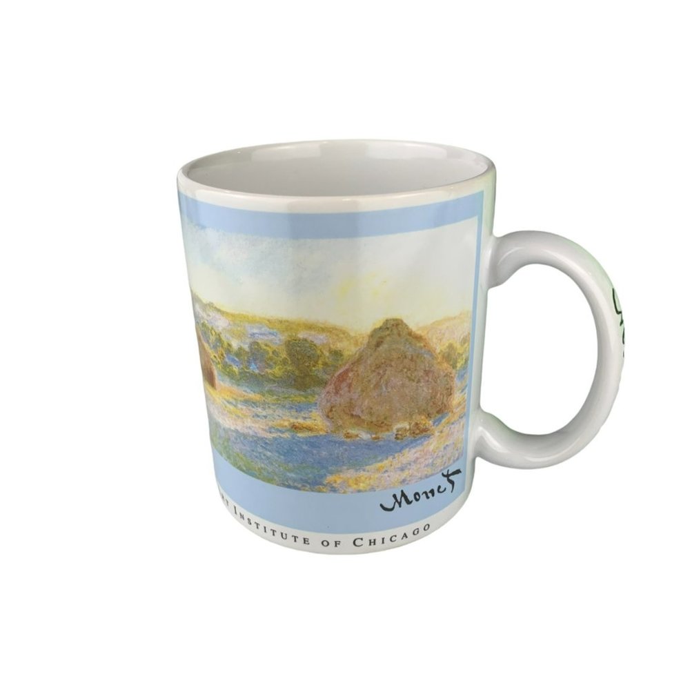 Vtg Monet Coffee Mug Art Institute of Chicago Haystacks 1993 Large Masterpiece